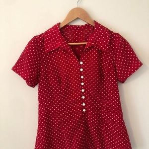 Vintage Polka Dot Blouse